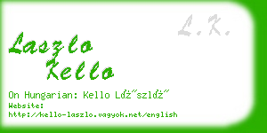 laszlo kello business card